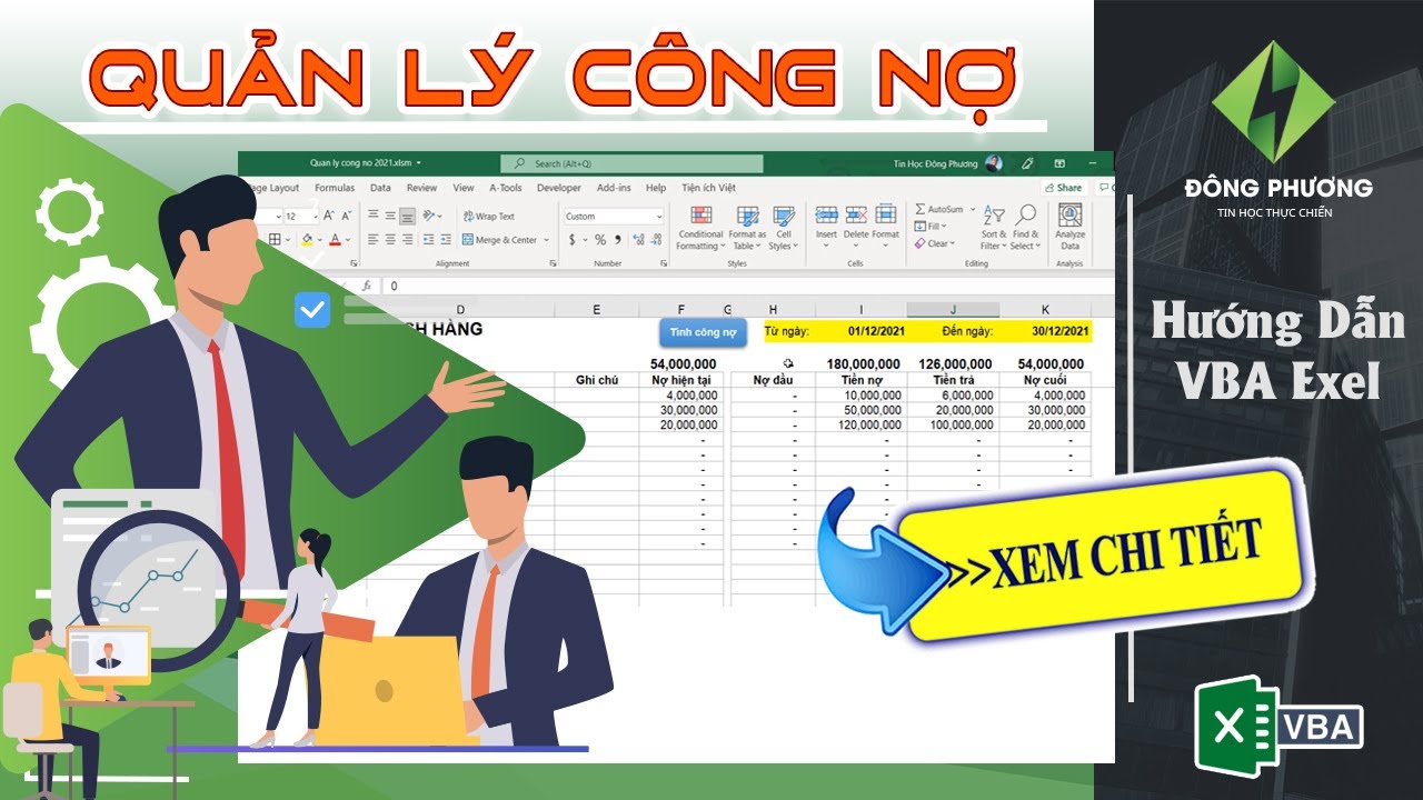 Hướng dẫn tạo file Excel Quản Lý Công Nợ rất chi tiết | Tin học Đông Phương