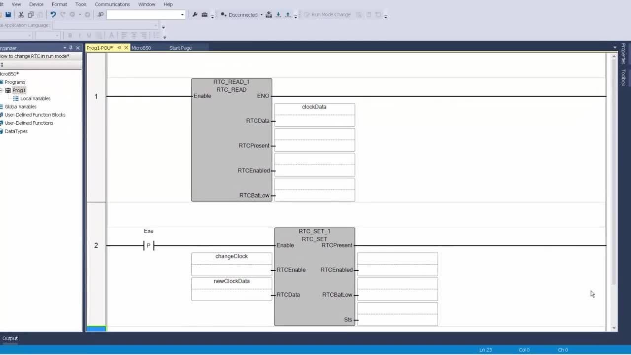 Micro800 Controller - Updating Controller Clock In Run Mode (R10)