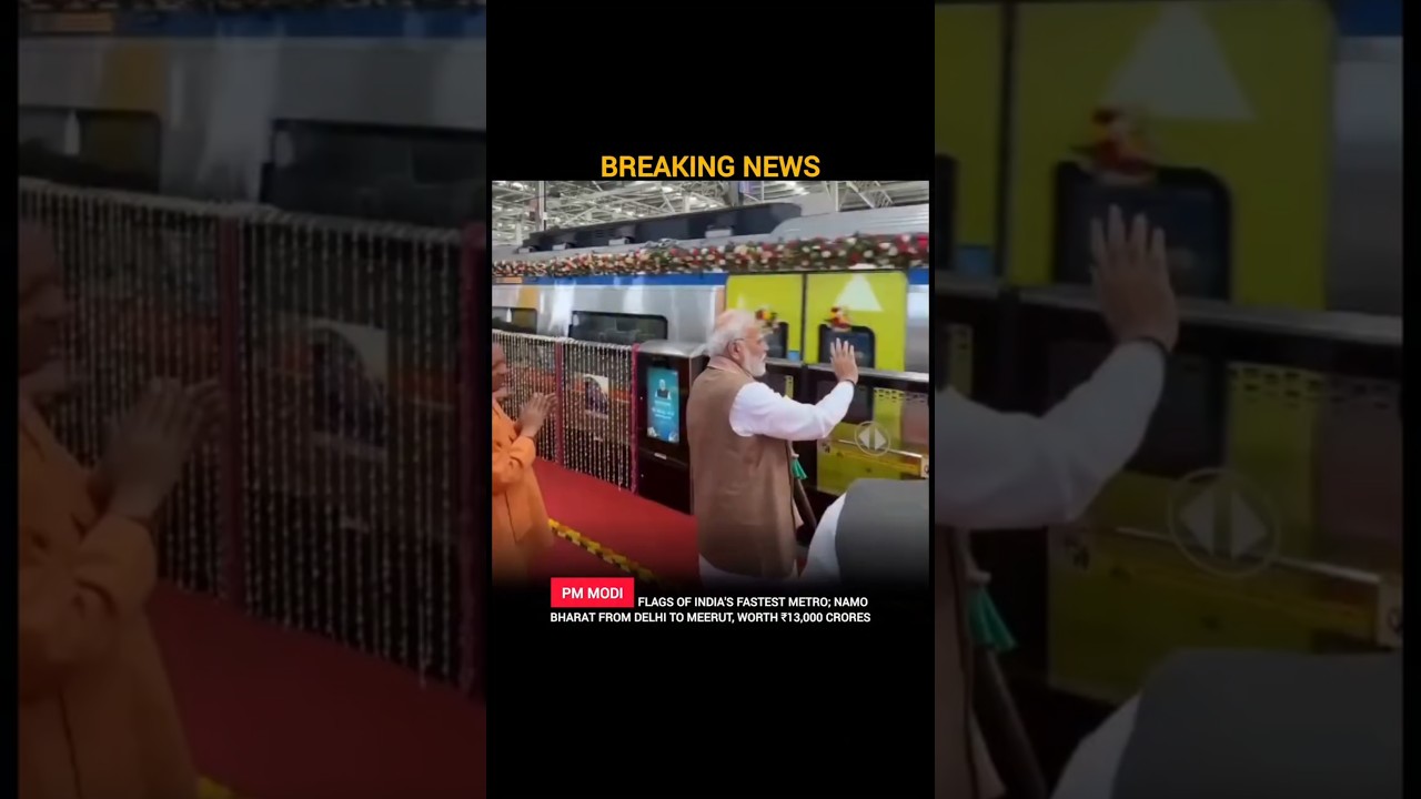 Modi Flags Off Namo Bharat 🚆 #namobharat #namobharattrain #meerut #delhi