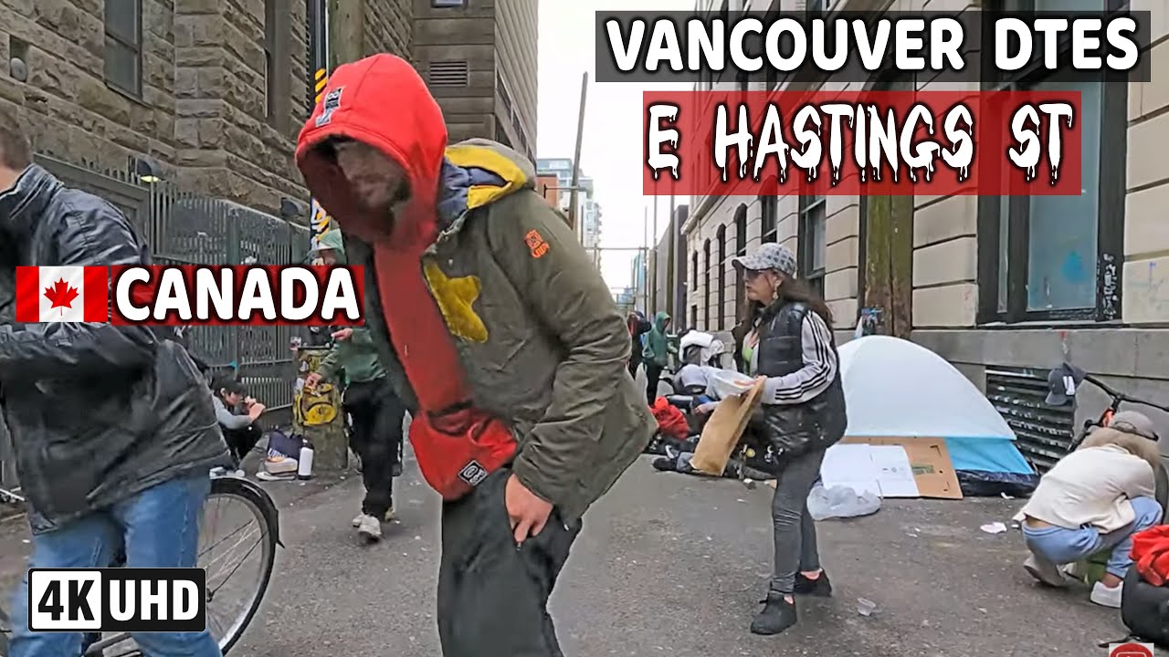 🇨🇦 【4K】 East Hastings St. Downtown Vancouver BC, Canada. Street Walk. June 2025.