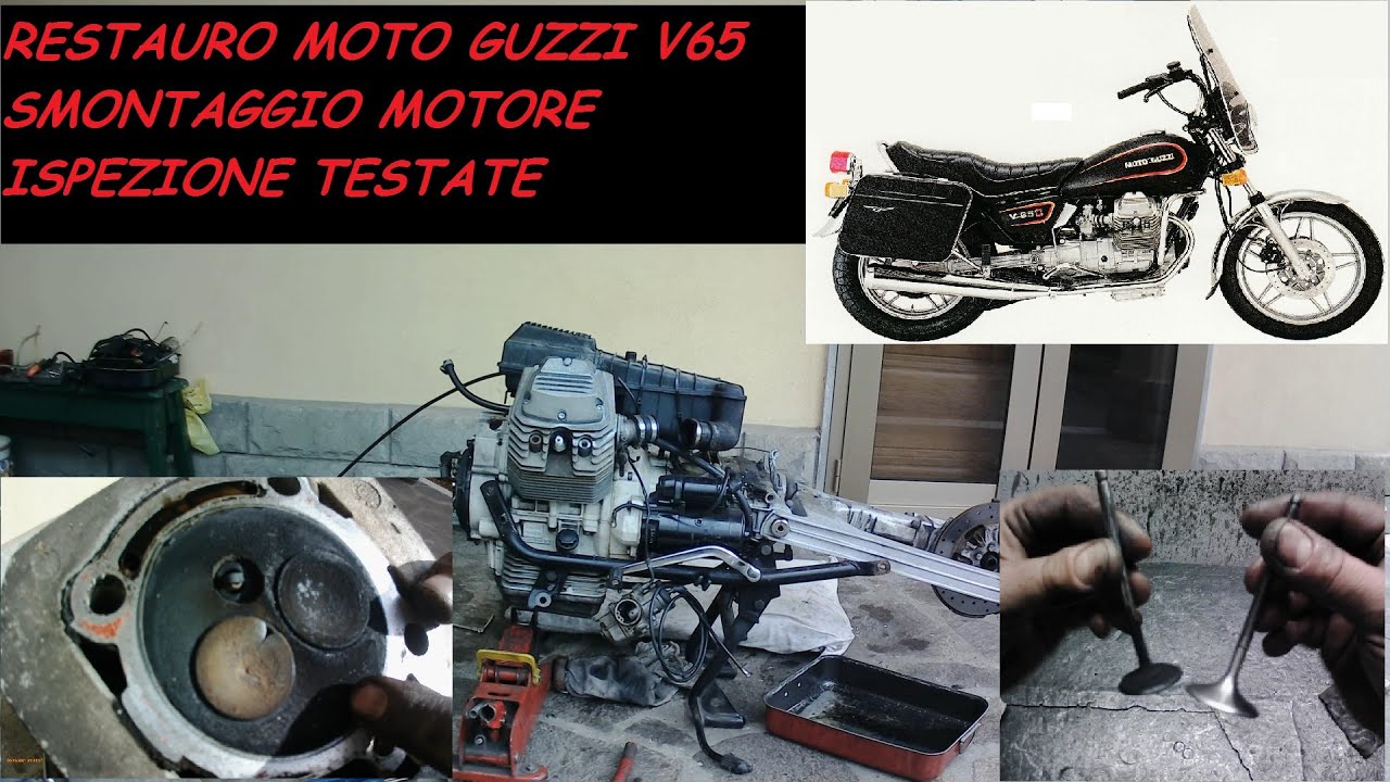 MOTO GUZZI V65 SMONTAGGIO MOTORE E ISPEZIONE TESTATA