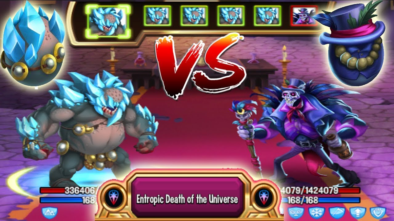 Monster Legends - Baron Traitor level 130 vs Cryotan level 130 review combat