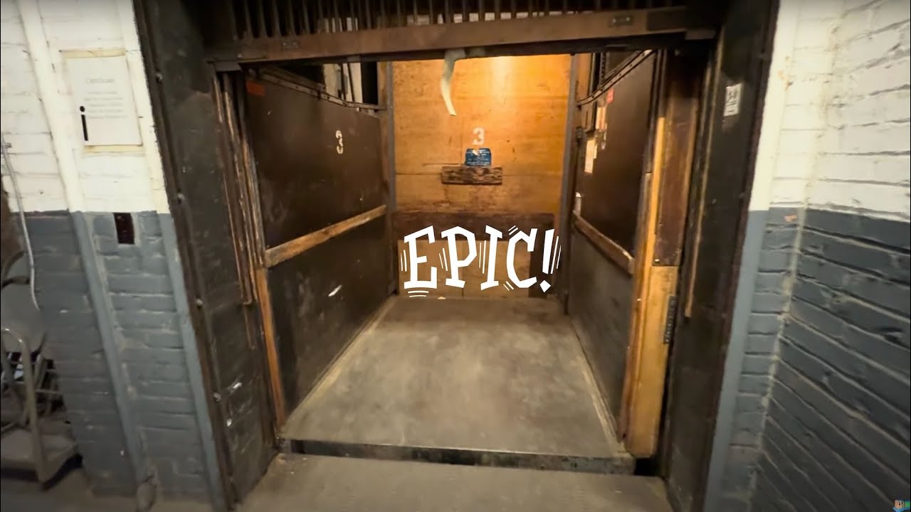 Historic Marshall Elevator in a Warehouse in Pittsburgh PA (Pull the rope drive)