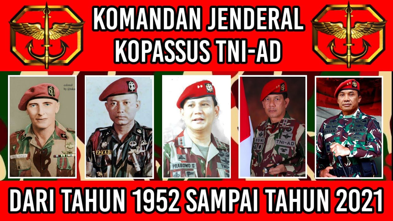Danjen Kopassus Komandan Jenderal Kopassus dari masa ke masa tahun 1952 sampai 2021 TERBARU