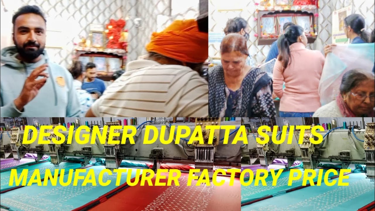 PRINTED DESIGNER HANDMADE DUPATTA SUITS MANUFACTURER FACTORY PRICE IN AMRITSAR PUNJAB 
