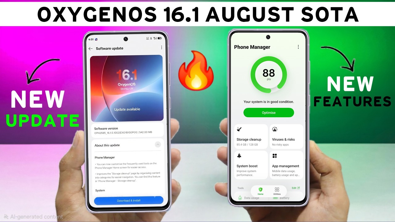 Oneplus OxygenOS 16.1 August SOTA Update | New Features | 15,15R,13,13T,13R,12,12R,Nord5,Nord 6/Ce 5