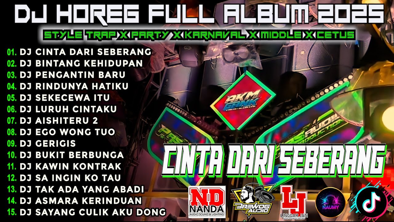 DJ CINTA DARI SEBERANG CEK SOUND DJ KARNAVAL BASS HOREG VIRAL FULL ALBUM TERBARU 2025!! Nm15