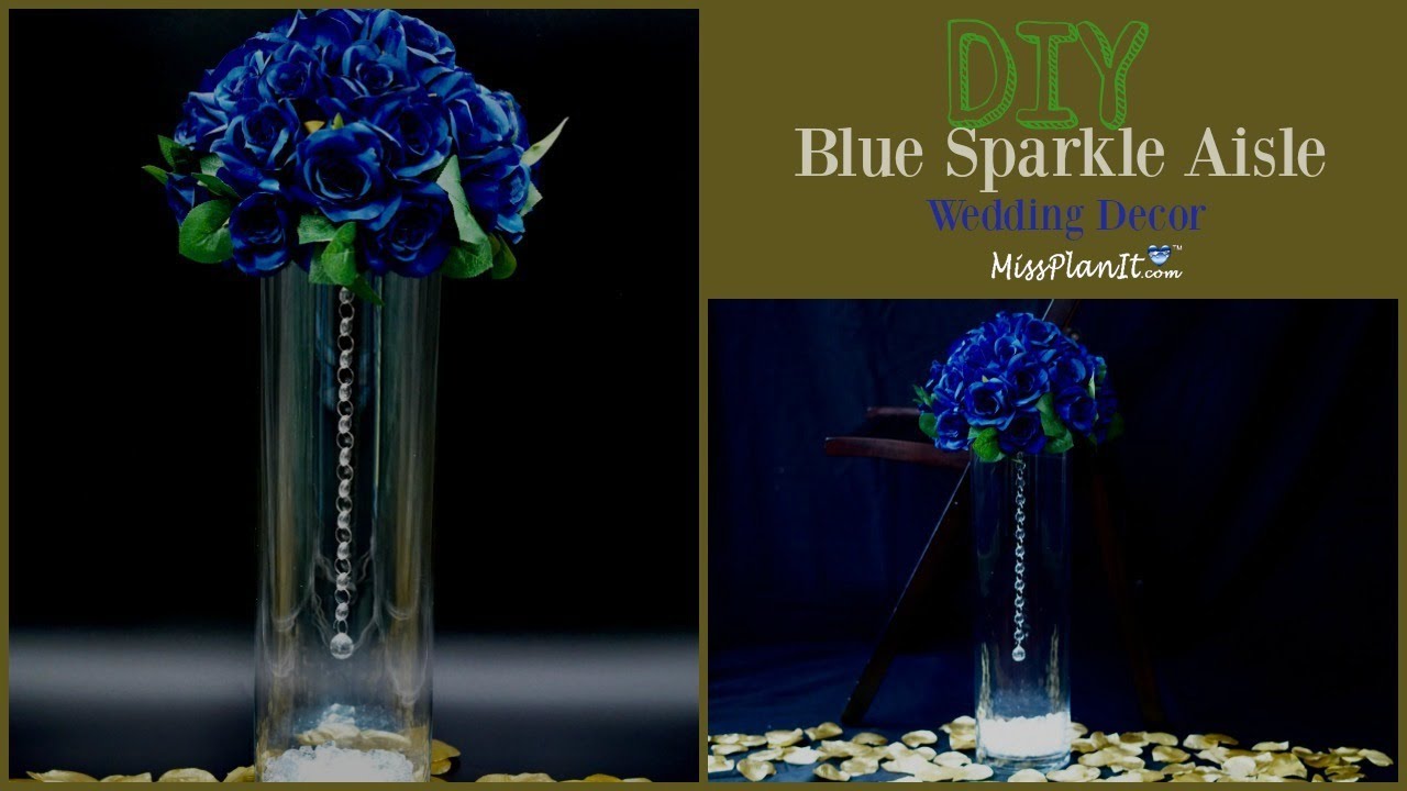 2 for 1 Blue Sparkle Aisle Wedding Decor| Weddings on a Budget! |DIY Tutorial
