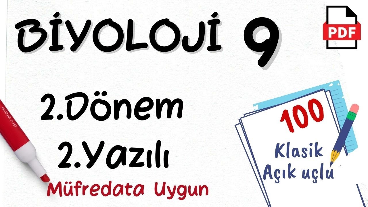 Biyoloji 9. Sınıf 2. Dönem 2. Yazılı Maarif Model MEB Senaryolara uygun +PDF Biyoloji 9 2024 2025