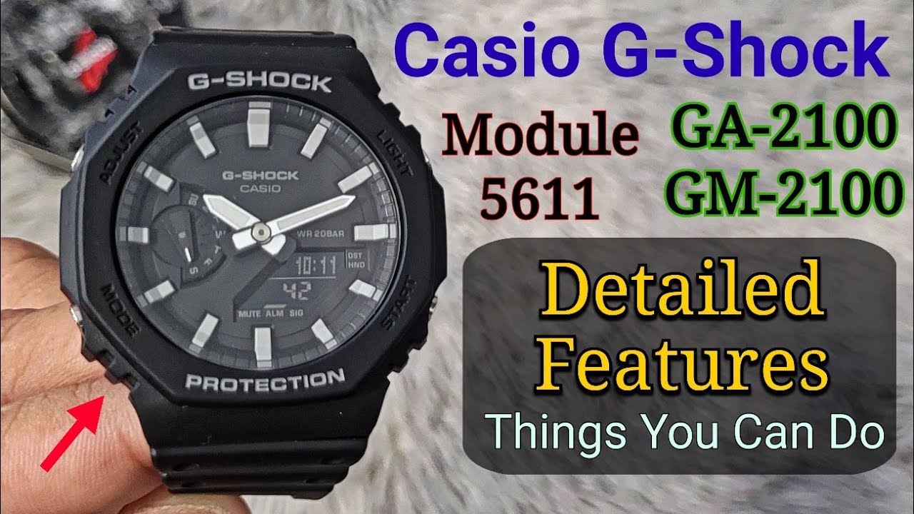 All (Detailed) Features and Functions of Casio G-Shock GA-2100 GM-2100 Module 5611⌚️