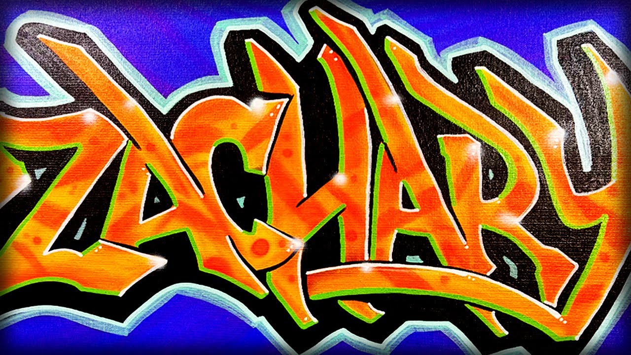 How to Airbrush Graffiti Letters - Zachary