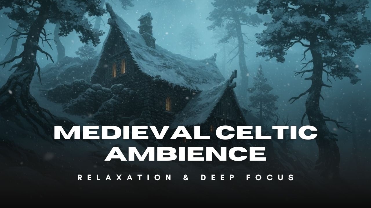 Relaxing Celtic Instrumental | Winter Cabin Fantasy Ambience for Study