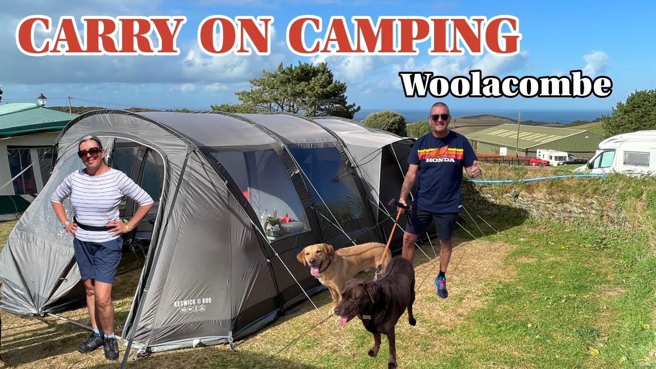 Camping trip to Easewell farm Holiday park at Woolacombe bay Devon with a Vango Tent