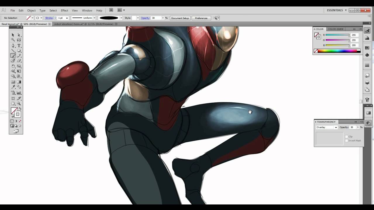 Adobe Illustrator Tutorial: Fighting Robots