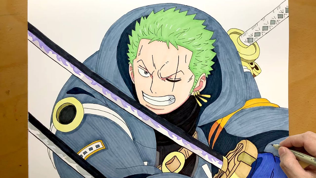 How to Draw ZORO Egghead Island from onepiece | The Drawing Process | draw anime | Anime Drawing