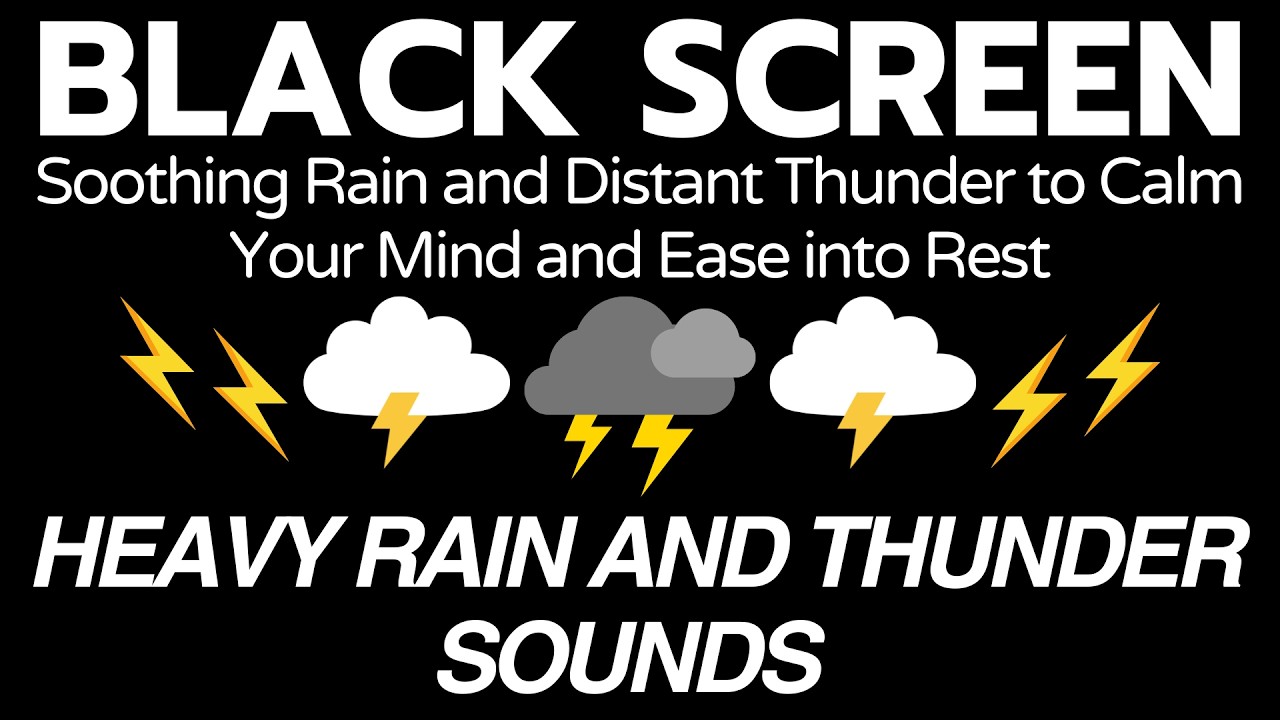 Soothing Rain and Distant Thunder to Calm Your Mind and Ease into Rest | 12 Hours - No Ads