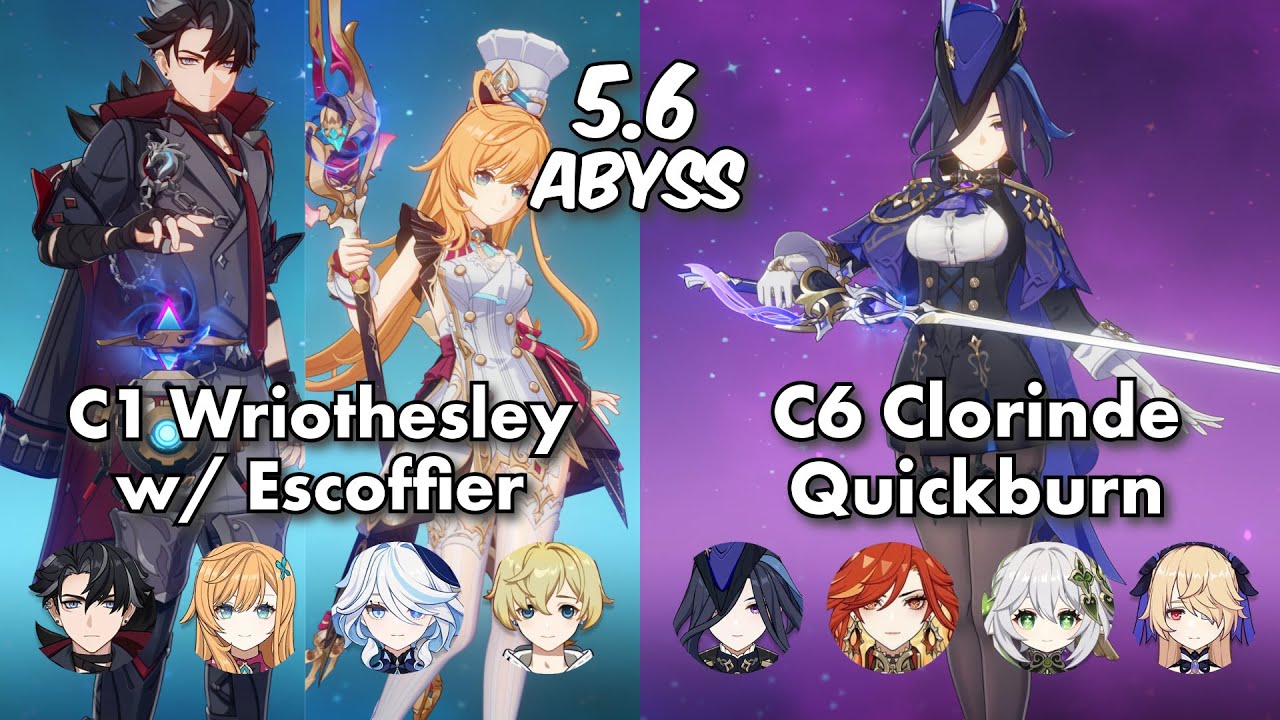 C1 Wriothesley Freeze with Escoffier & C6 Clorinde Quickburn | 5.6 Abyss | Genshin Impact
