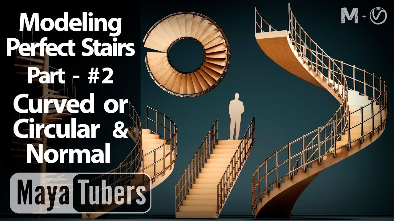 Modelar la Escalera Curva y Recta con Autodesk Maya? fácil! Tutoriales 3D Maya Español - MayaTubers