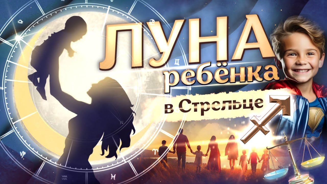 🌙 Луна в ♐Стрельце у ребёнка в натальной карте (гороскопе)