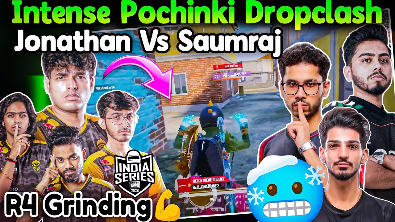 Jonathan vs Saumraj🥶 Pochinki Drop Clash🔥 GodLike vs PNX🚨 BGIS Round 4 Practice📈