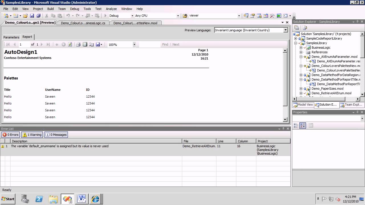 AX2009 SSRS 29 Getting Data from an XML Cloud Service (part 1)