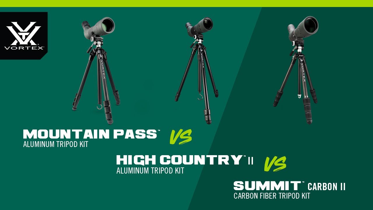 Сравнение штативов Vortex®: Mountain Pass™, High Country™ II и Summit™ Carbon II