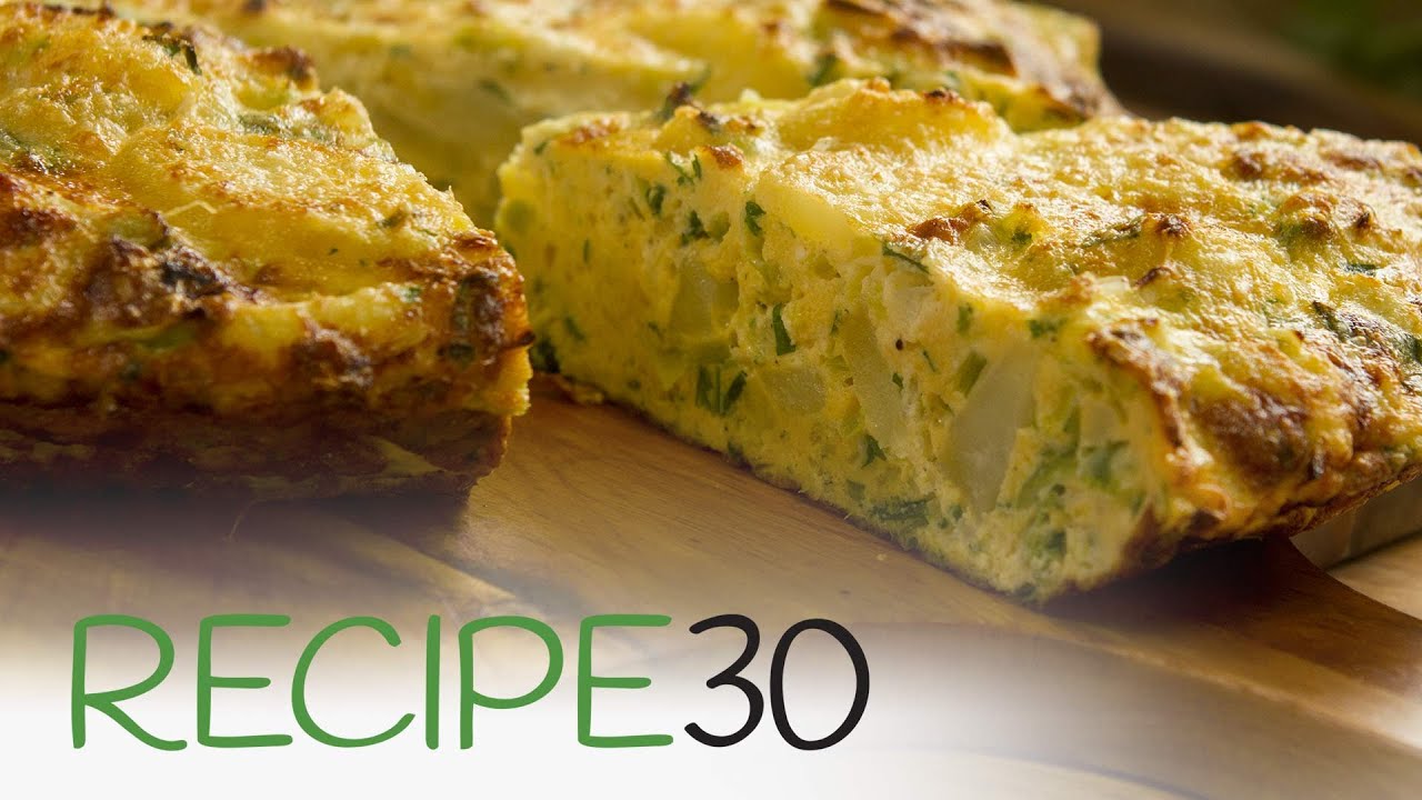 Easy lunch LEEK AND POTATO FRITTATA - By RECIPE30.com