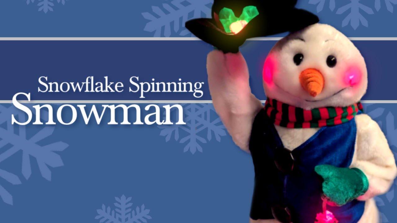 Gemmy Snowflake Spinning Snowman (Blue Vest, Red Base)