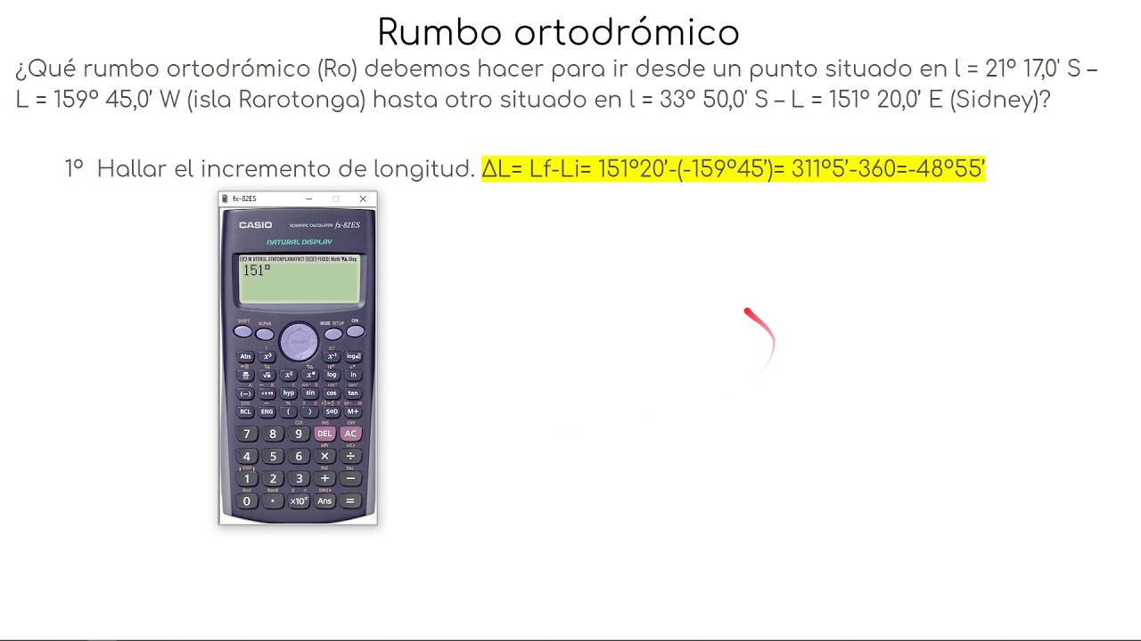 Como hallar un rumbo ortodrómico de  capitán de yate.