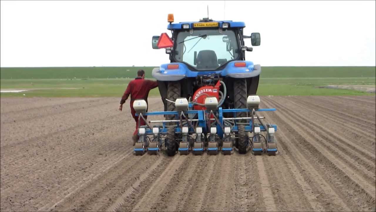 Wortels zaaien met Trimble GPS
