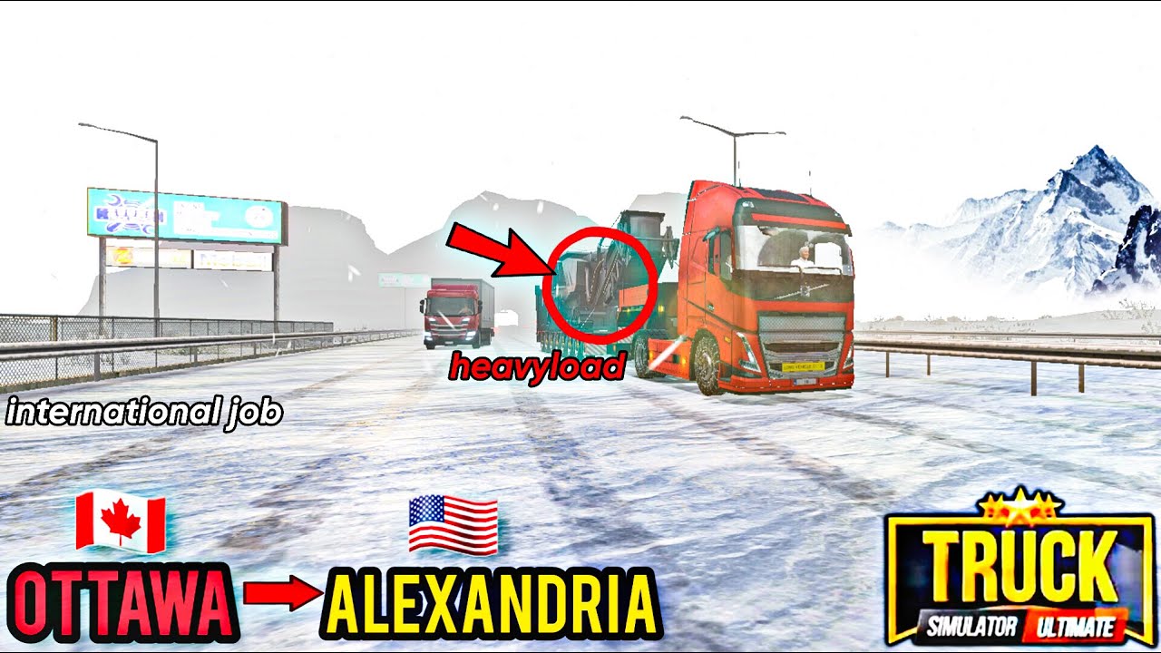 Truck Simulator Ultimate | Ottawa to Alexandria Heavy Cargo 500 ton weight  | ANDROID GAMEPLAY