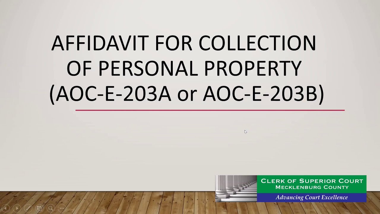 Small Estate Affidavit - Video Tutorial