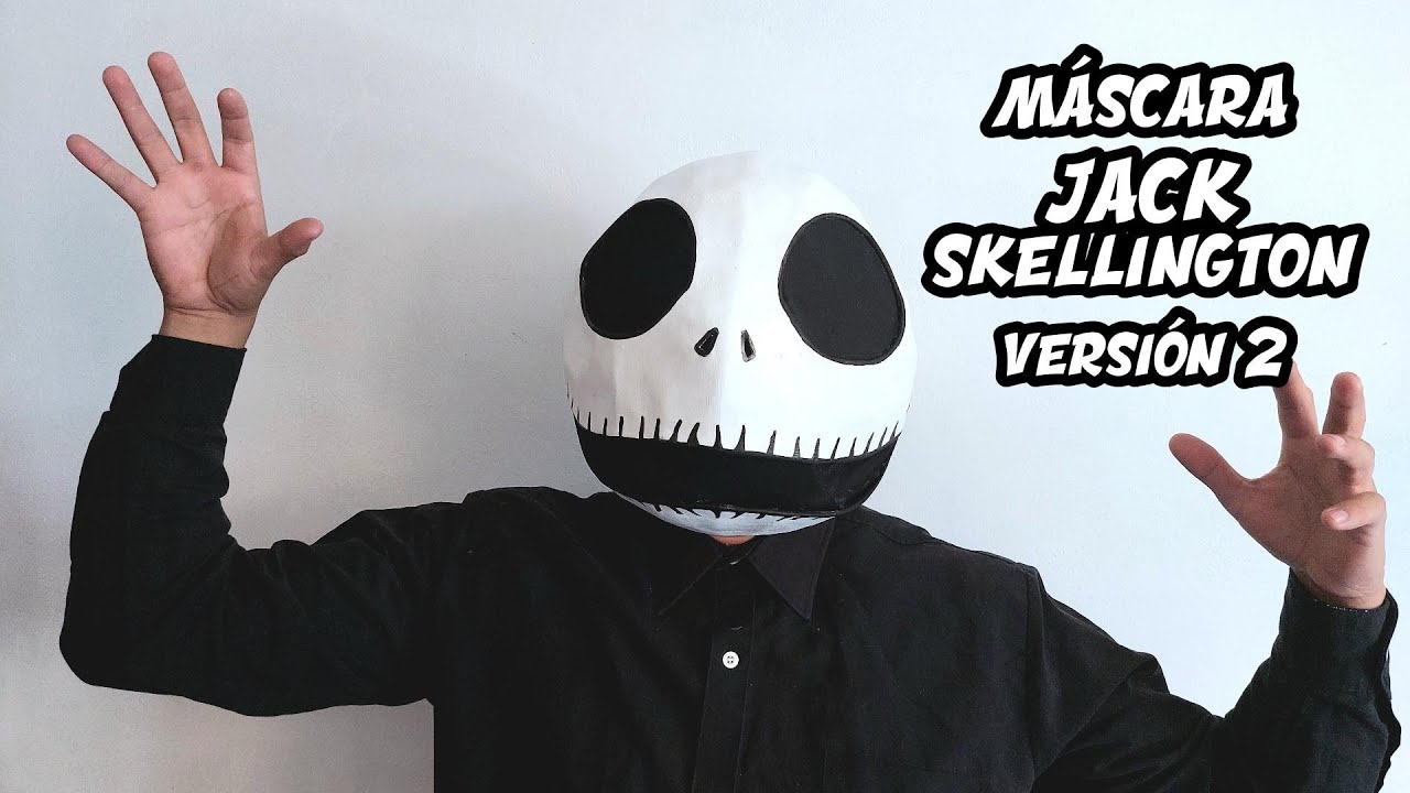 Cómo hacer la MÁSCARA de JACK /Cabeza de Jack  Skellington  hecha con papel hecha con papel