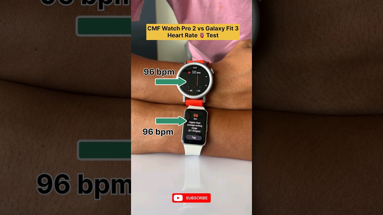 CMF Watch Pro 2 Vs Samsung Galaxy Fit 3 Heart Rate Comparison #wearabletech #smartwatch