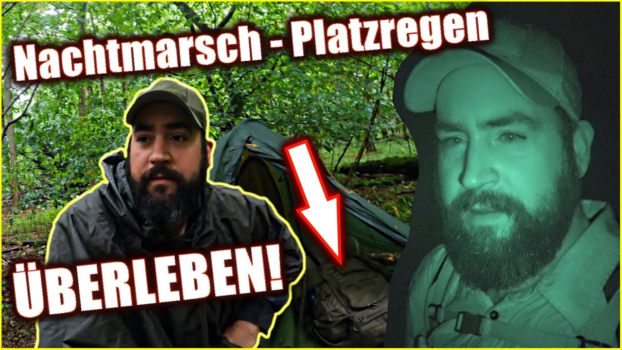 24 Std Flucht mit Bugout Rucksack - Nachtmarsch - Platzregen - Shelter