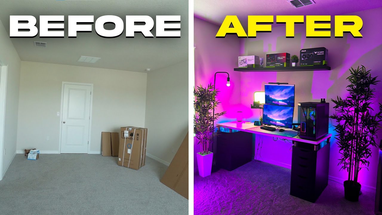 Transforming My EMPTY Room To My Dream Setup Room!
