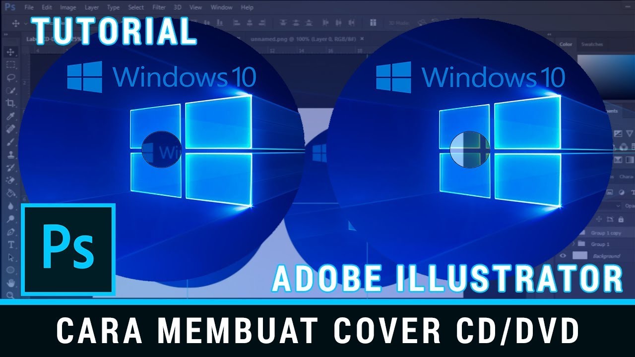 Cara mudah membuat Cover Label CD-DVD menggunakan Adobe Photoshop