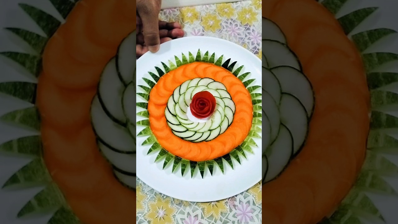 amazing salad decoration ideas with cucumber carrot &tomato #saladrecipes #shorts