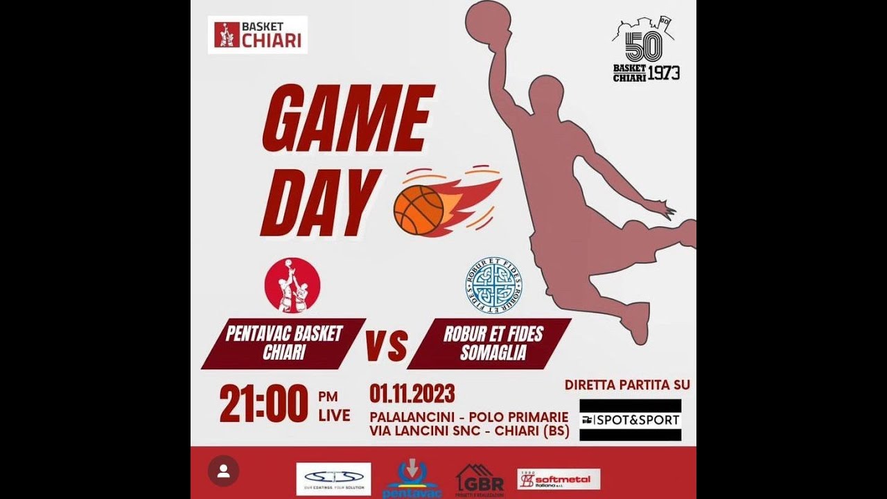 BASKET, Campionato di Serie C. Pentavac Basket Chiari VS Robur et Fides Somagli