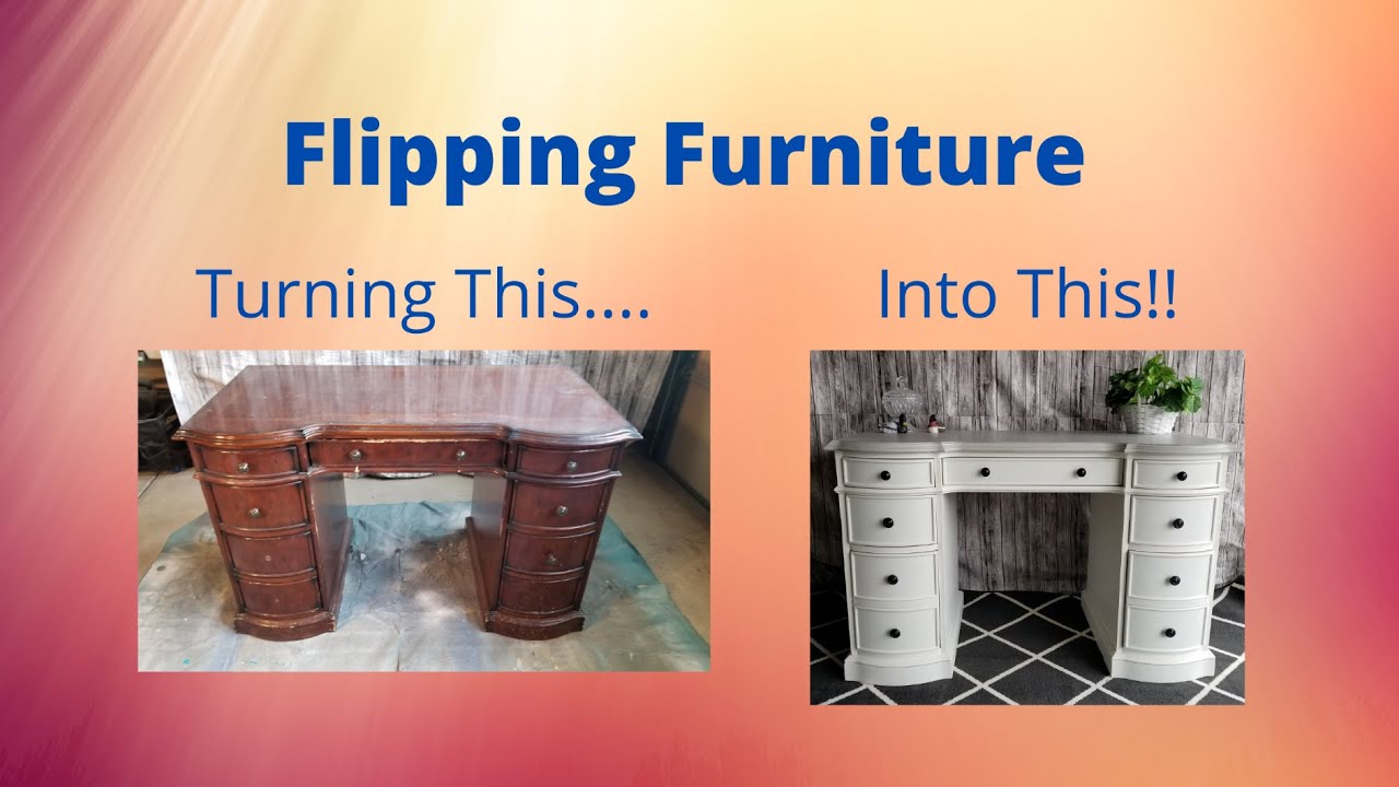 DIY Furniture Makeover on a Hooker Desk. Rustoleum Smoked Glaze on the top for a great effect.