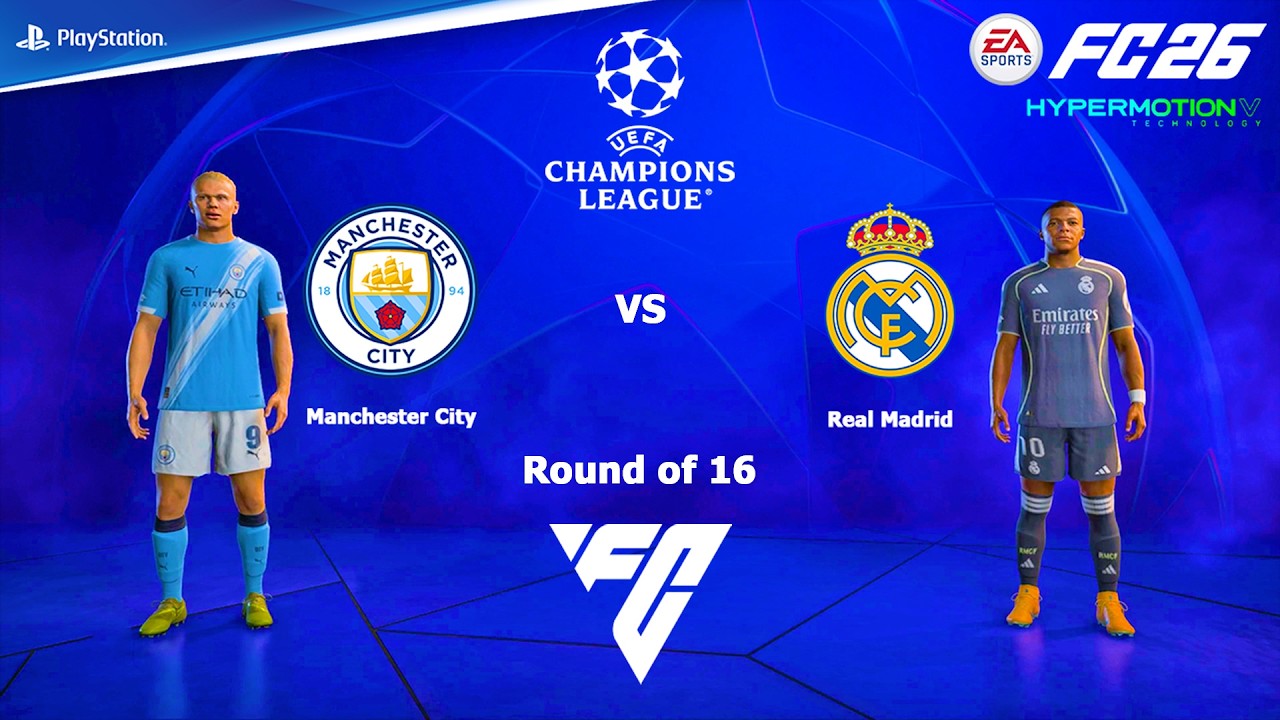 FC 26 PS4 - Реал Мадрид против Манчестер Сити | Матч Лиги чемпионов УЕФА