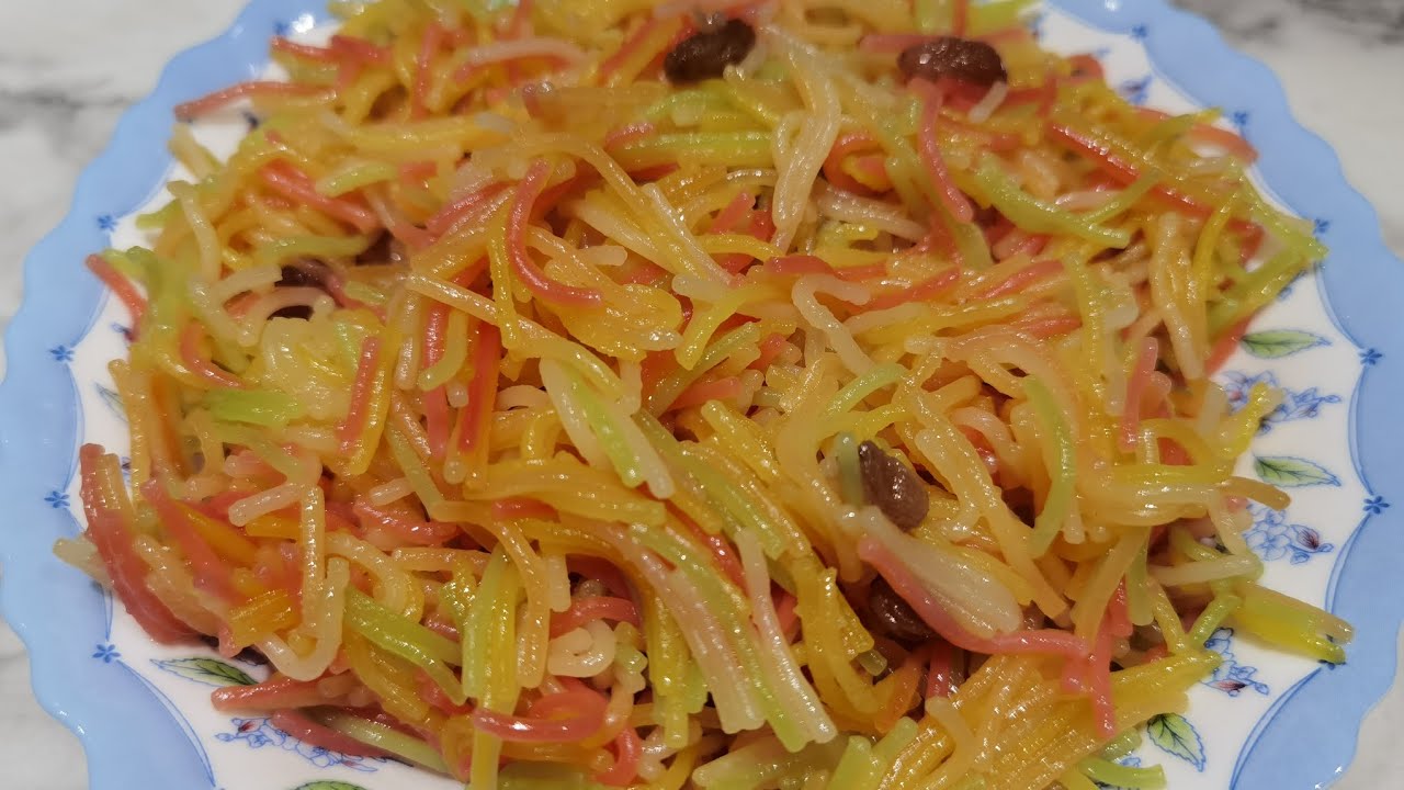 Dhanak colored vermicelli recipe | yummy and delicious recipe | azrakikitchen