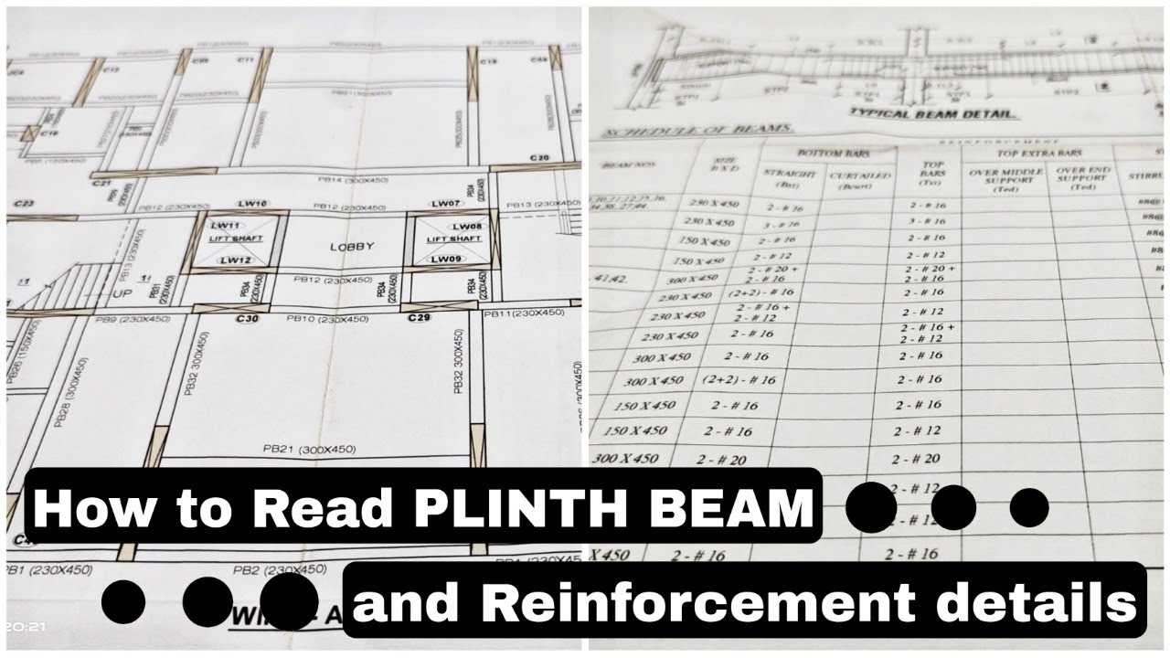 How to read plinth beam drawing | Beam reinforcement details | Engineering Tactics