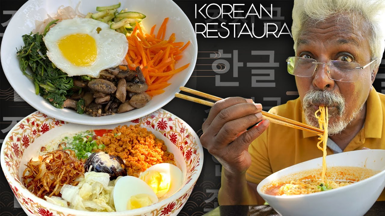 DAD tries KOREAN FOODS 🍜😂| Nowana 너와나 , Auroville | His Reaction! 😝