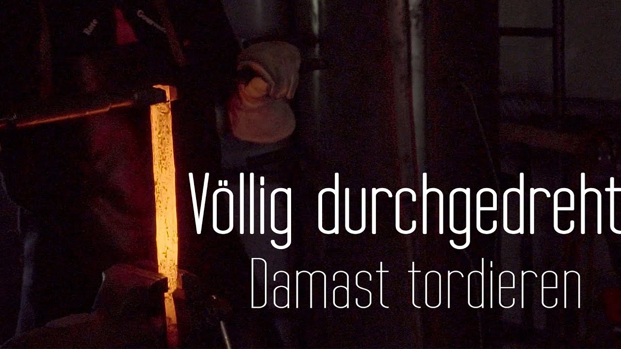 Torsionsdamast f&uuml;r Damastmesser - Damaszenerstahl schmieden und verdrehen