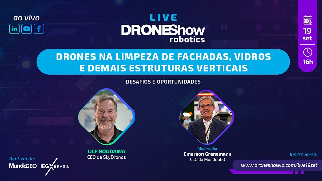 Drones na limpeza de fachadas, vidros e demais estruturas verticais