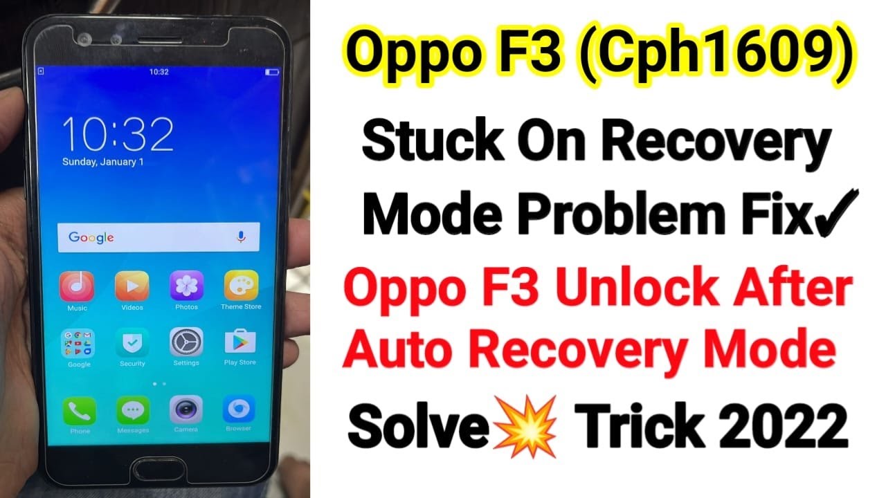 Oppo F3 (Cph1609) Stuck On Recovery Mode Problem Fix | Oppo F3 Unlock After Auto Recovery Mode Solve