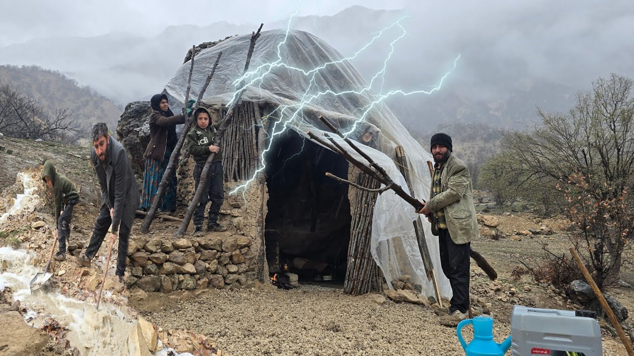 Mountain cave life: surviving heavy rain, storms and deadly mountain cold