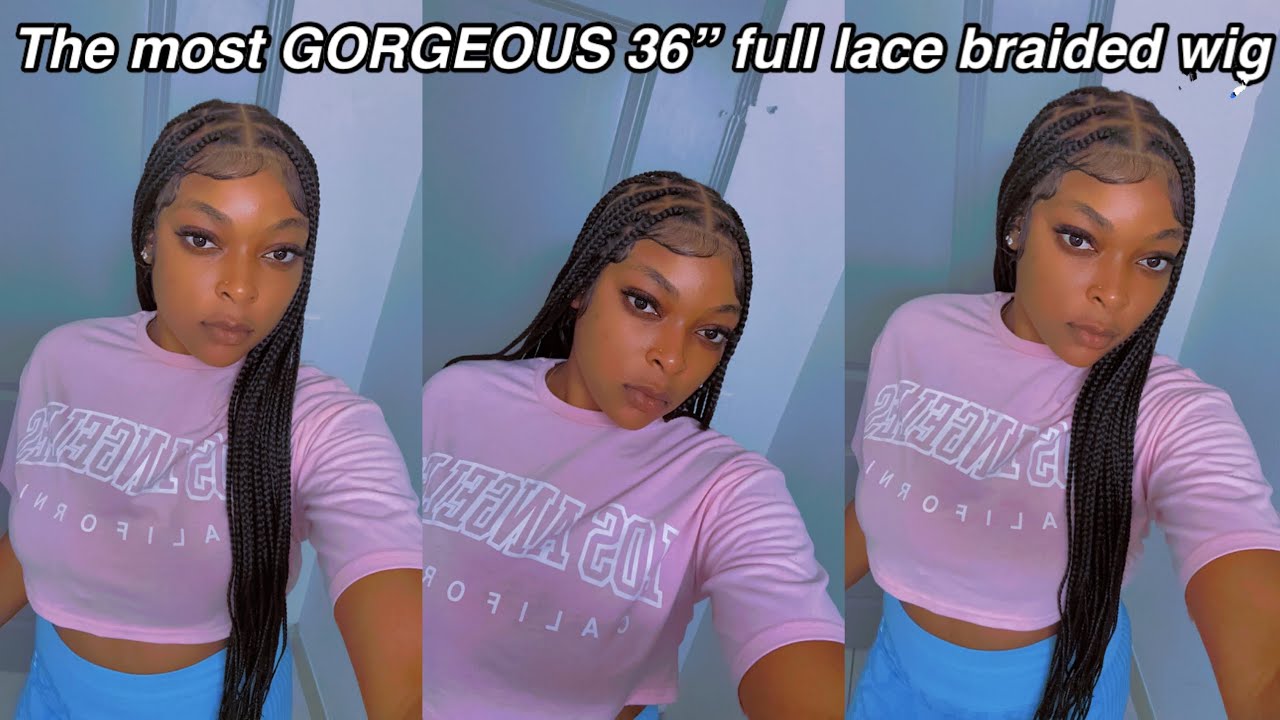 The most Gorgeous 36” full lace braided wig Ft Fancivivi hair