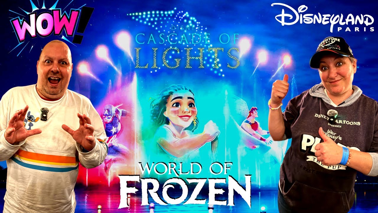 DISNEY CASCADE OF LIGHTS A WORLD OF FROZEN LE MONDE DE LA REINE DES NEIGES A DISNEYLAND PARIS
